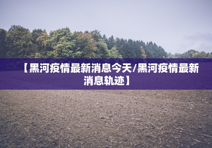 【黑河疫情最新消息今天/黑河疫情最新消息轨迹】