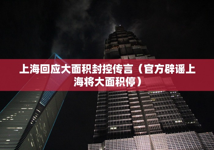 上海回应大面积封控传言（官方辟谣上海将大面积停）