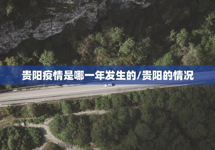 贵阳疫情是哪一年发生的/贵阳的情况