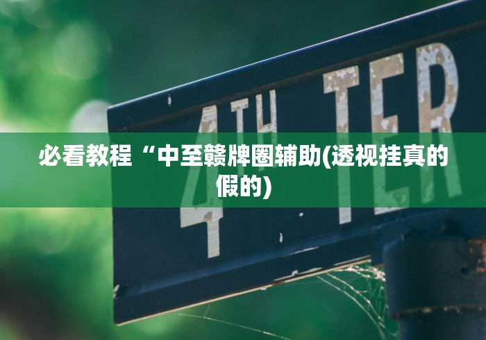 必看教程“中至赣牌圈辅助(透视挂真的假的)