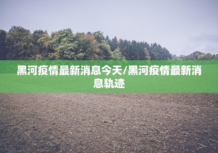 黑河疫情最新消息今天/黑河疫情最新消息轨迹